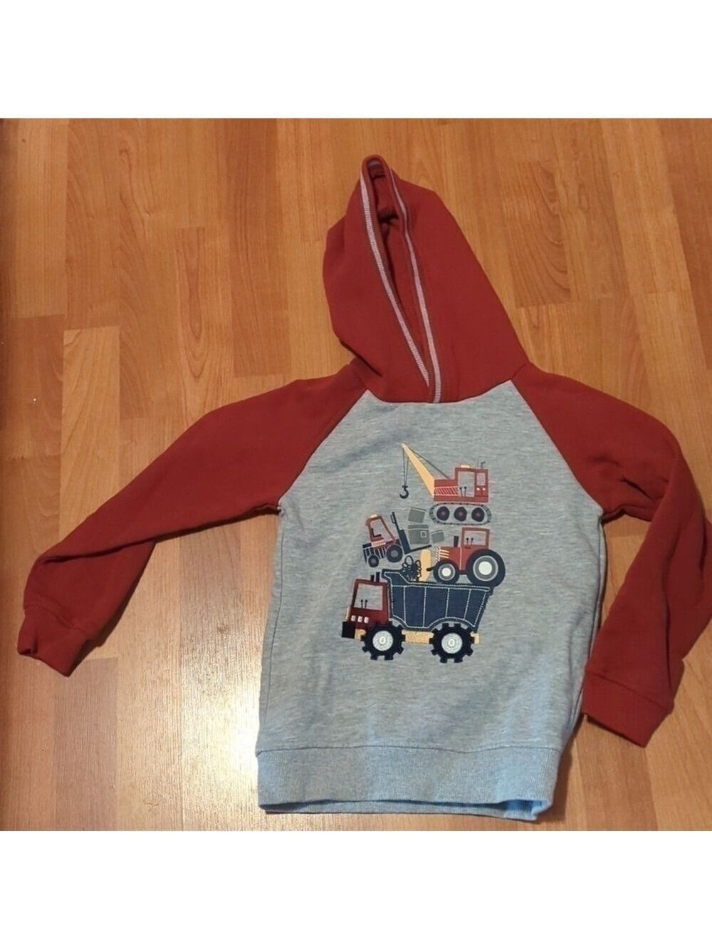 Boys Hoodie Size 6 Construction Trucks Pullover Sweatshirt